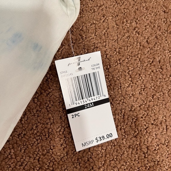 7 For All Mankind Girls Ruffle Button-Down Shirt - Blue Tie-Dye Size 24M - Picture 2 of 5